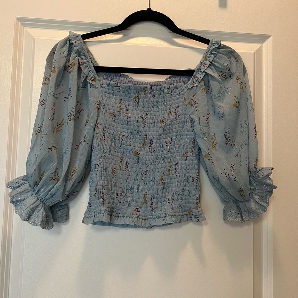 Brand new with tags allison New York light blue puff sleeve shirt - Picture 5 of 6